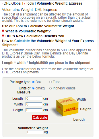 体积重计算方法